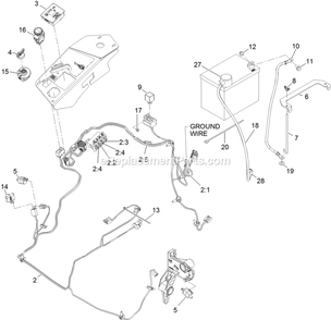 Electrical Assembly Diagram and Parts List for LZX940KC726 (312000000-312999999)(2012) Exmark Lawn Mower