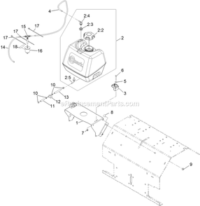Fuel Assembly Diagram and Parts List for SAR481KA30 (312000000-312999999)(2012) Exmark Aerator