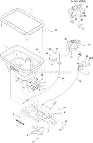 Speader Assembly Diagram and Parts List for 135-0192 (406294345-408644345)(2020) Exmark Lawn Tractor Accessories