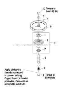 Cutter Housing Assembly (4) Diagram and Parts List for LZAS22KA484CA (850000-919999)(2010) Exmark Lawn Mower