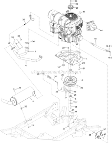 Engine Assembly Diagram and Parts List for STS650AKC48400 (404314159-406294344)(2019) Exmark Lawn Mower