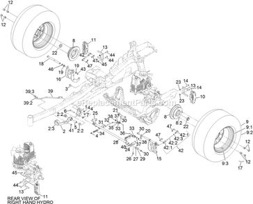Park Brake Assembly Diagram and Parts List for LZE801GKA604B1 (316000000-399999999)(2016) Exmark Lawn Mower