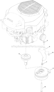 Clutch Assembly Diagram and Parts List for QTS735KC422 (314000000-314999999)(2014) Exmark Lawn Mower