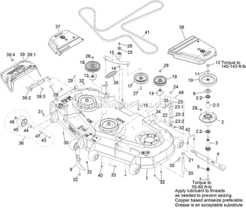 Deck Assembly Diagram and Parts List for TTX691CKA60400 (315000000-315999999)(2015) Exmark Lawn Mower
