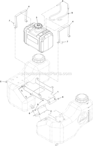Fuel Assembly Diagram and Parts List for 34224 400000000-999999999 Exmark Sprayer
