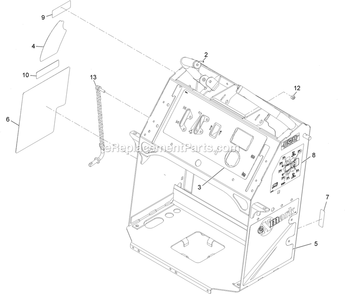 Tower With Decals Assembly Diagram and Parts List for VTX691KA524 (314000000-314999999)(2014) Exmark Lawn Mower