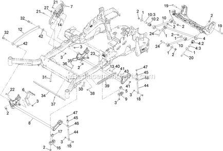 Deck Lift Assembly Diagram and Parts List for LZX38KC606CA (920000-999999)(2011) Exmark Lawn Mower