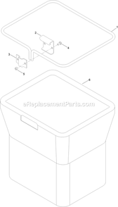 Bag Assembly Diagram and Parts List for 135-0332 (400000000-499999999)(2017) Exmark Lawn Tractor Accessories