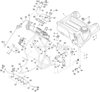 Spray System Assembly Diagram and Parts List for SSS270CSB00000 (402082300-404314158)(2018) Exmark Sprayer