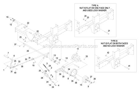 Park Brake Group Diagram and Parts List for LXS29LKA605 (670000-719999)(2007) Exmark Lawn Mower