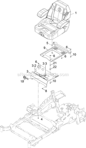 Seat Assembly Diagram and Parts List for LZE691KA524SS (314000000-314999999)(2014) Exmark Lawn Mower