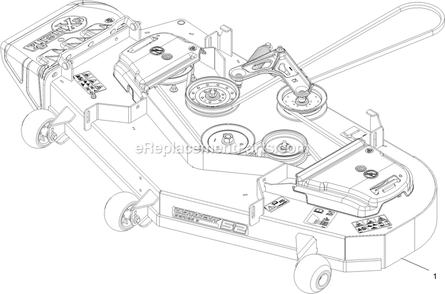 Complete Deck Assembly Diagram and Parts List for PNS720GKC52300 (316000000-399999999)(2016) Exmark Lawn Mower
