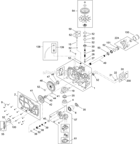 Right Hand Hydro Transaxle Assembly Diagram and Parts List for QTS452CEM34200 (315000000-315999999)(2015) Exmark Lawn Mower