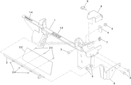 Gate Assembly Diagram and Parts List for 116-8431 2019 Exmark Lawn Tractor Accessories