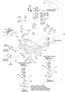 Deck Assembly Diagram and Parts List for TTX650EKCE524 (314000000-314999999)(2014) Exmark Lawn Mower