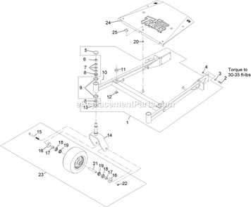 Deck Support Assembly Diagram and Parts List for TTX650EKCE604N (314000000-314999999)(2014) Exmark Lawn Mower
