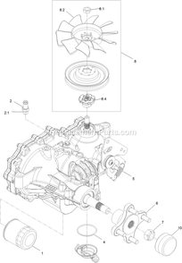Rh Transaxle Assembly Diagram and Parts List for PNS710GKC48300 (316000000-399999999)(2016) Exmark Lawn Mower