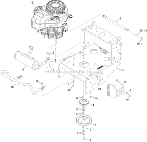 Engine Deck Assembly Diagram and Parts List for VHS481GKA48300 (404314159-406294344)(2019) Exmark Lawn Mower