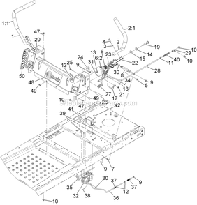 Motion Control Assembly Diagram and Parts List for QT22KA421 (920000-999999)(2011) Exmark Lawn Mower