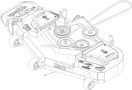 Complete Deck Assembly Diagram and Parts List for PNS651KA483 (314000000-314999999)(2014) Exmark Lawn Mower