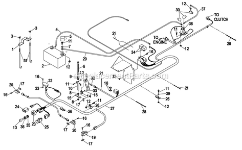 Electrical Group (1) Diagram and Parts List for LZ23KA604 (260000-319999)(2001) Exmark Lawn Mower