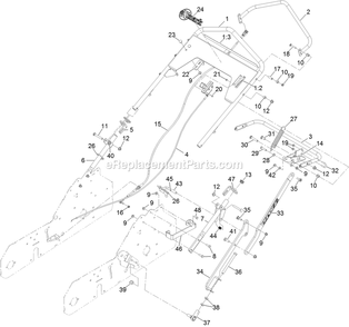 Handle Assembly Diagram and Parts List for ARS180CKA21000 (402082300-404314158)(2018) Exmark Aerator