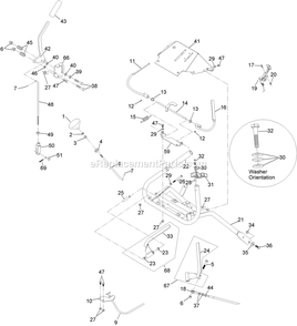 Ecs Upper Handle And Controls Diagram and Parts List for VH481KA483 (314000000-314999999)(2014) Exmark Lawn Mower