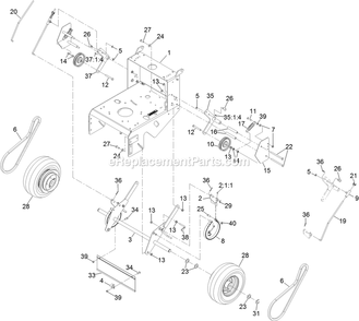 Engine Deck With Transmission (1) Diagram and Parts List for MGS481CKA48300 (406294345-408644345)(2020) Exmark Lawn Mower