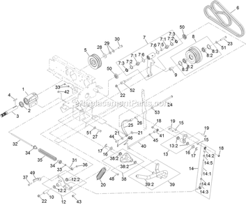 Jackshaft Assembly Diagram and Parts List for NV730EKC48 (313000000-313999999)(2013) Exmark Lawn Mower