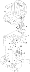 Seat Assembly Diagram and Parts List for PNS740KC604SS (312000000-312999999)(2012) Exmark Lawn Mower
