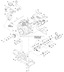 Engine Group Diagram and Parts List for NAV27KCCA (850000-919999)(2010) Exmark Lawn Mower