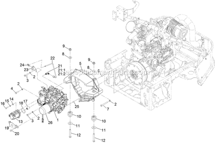 Transmission Assembly Diagram and Parts List for LZS80TDYM604W0 (406294345-408644345)(2020) Exmark Lawn Mower