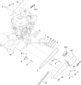 Belt Drive Assembly Diagram and Parts List for SG200HN (312000000-312999999)(2012) Exmark Lawn Tractor Accessories