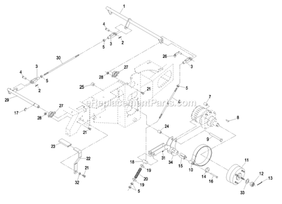 Park Brake Group Diagram and Parts List for LHP23KC523 (720000-789999)(2008) Exmark Lawn Mower