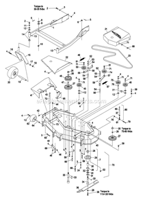 Mower Deck (1) Diagram and Parts List for TT23KA (260000-319999)(2001) Exmark Lawn Mower