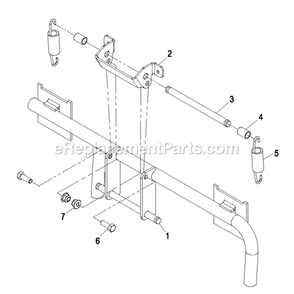 Bagger Mount Assembly Diagram and Parts List for 109-5200 (670000-719999)(2007) Exmark Lawn Tractor Accessories