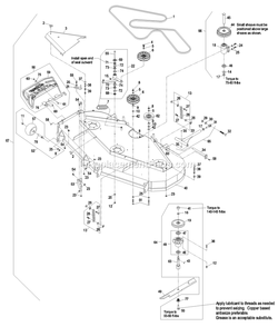 Deck Group (3) Diagram and Parts List for LAS25KC604N (720000-789999)(2008) Exmark Lawn Mower