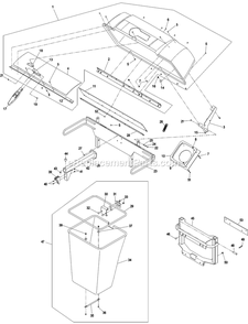 Hood And Bag Assembly Diagram and Parts List for LHPUV5256 (850000-And Higher)(2010) Exmark Lawn Tractor Accessories