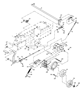Park Brake Group Diagram and Parts List for LZ-22KC52 (115000-129999)(1996) Exmark Lawn Mower