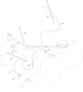 Fuel Delivery Assembly Diagram and Parts List for QTE735KC501 (314000000-314999999)(2014) Exmark Lawn Mower