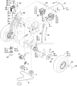 Ground Drive Assembly Diagram and Parts List for TTS680PKC483E0 (315000000-315999999)(2015) Exmark Lawn Mower