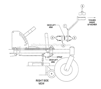 Deck Lift Assist Service Kit Diagram and Parts List for LZ22KC604 (190000-219999)(1999) Exmark Lawn Mower