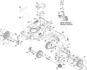 Deck And Wheel Assembly Diagram and Parts List for ECS180GKA21000 (316000000-399999999)(2016) Exmark Lawn Mower