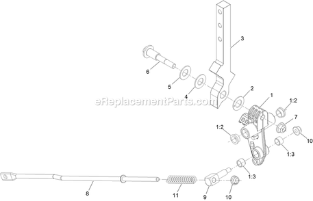 Lh Motion Control Assembly Diagram and Parts List for RAE708GEM52300 (400000000-402082299)(2017) Exmark Lawn Mower