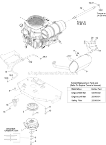 Engine Assembly Diagram and Parts List for LZS749EKC604A1 (315000000-315999999)(2015) Exmark Lawn Mower