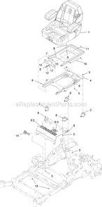 Seat Assembly Diagram and Parts List for LZS651CKA484A2 (315000000-315999999)(2015) Exmark Lawn Mower