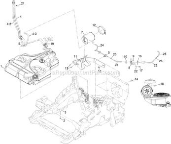 Fuel Assembly Diagram and Parts List for LZE751CKA604A1 (400000000-402082299)(2017) Exmark Lawn Mower