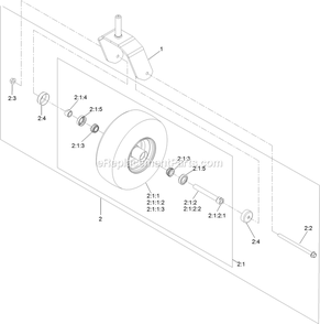 Caster Wheel And Fork Assembly Diagram and Parts List for RAX691GKA524A3 (402082300-404314158)(2018) Exmark Lawn Mower