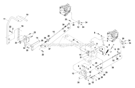 Motion Control Group Diagram and Parts List for LZ20KC524AS (440000-509999)(2004) Exmark Lawn Mower