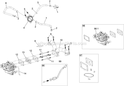 Fuel System Assembly Diagram and Parts List for RAE708GEM52300 (402082300-404314158)(2018) Exmark Lawn Mower